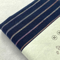 館林紬 ふろしき 紺＋ピンク【群馬産織物】 3枚目の画像