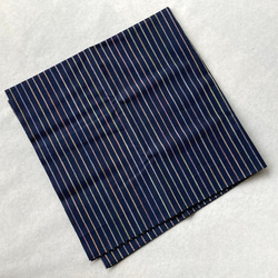 館林紬 ふろしき 紺＋ピンク【群馬産織物】 4枚目の画像