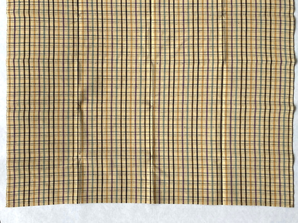 館林紬 ふろしき ベージュ格子【群馬産織物】 5枚目の画像