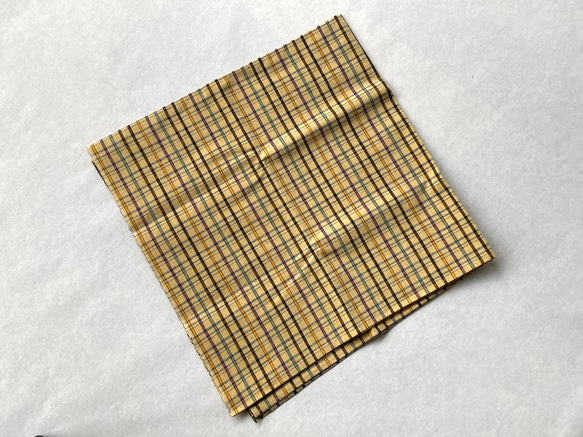 館林紬 ふろしき ベージュ格子【群馬産織物】 4枚目の画像