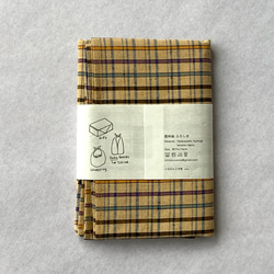 館林紬 ふろしき ベージュ格子【群馬産織物】 2枚目の画像