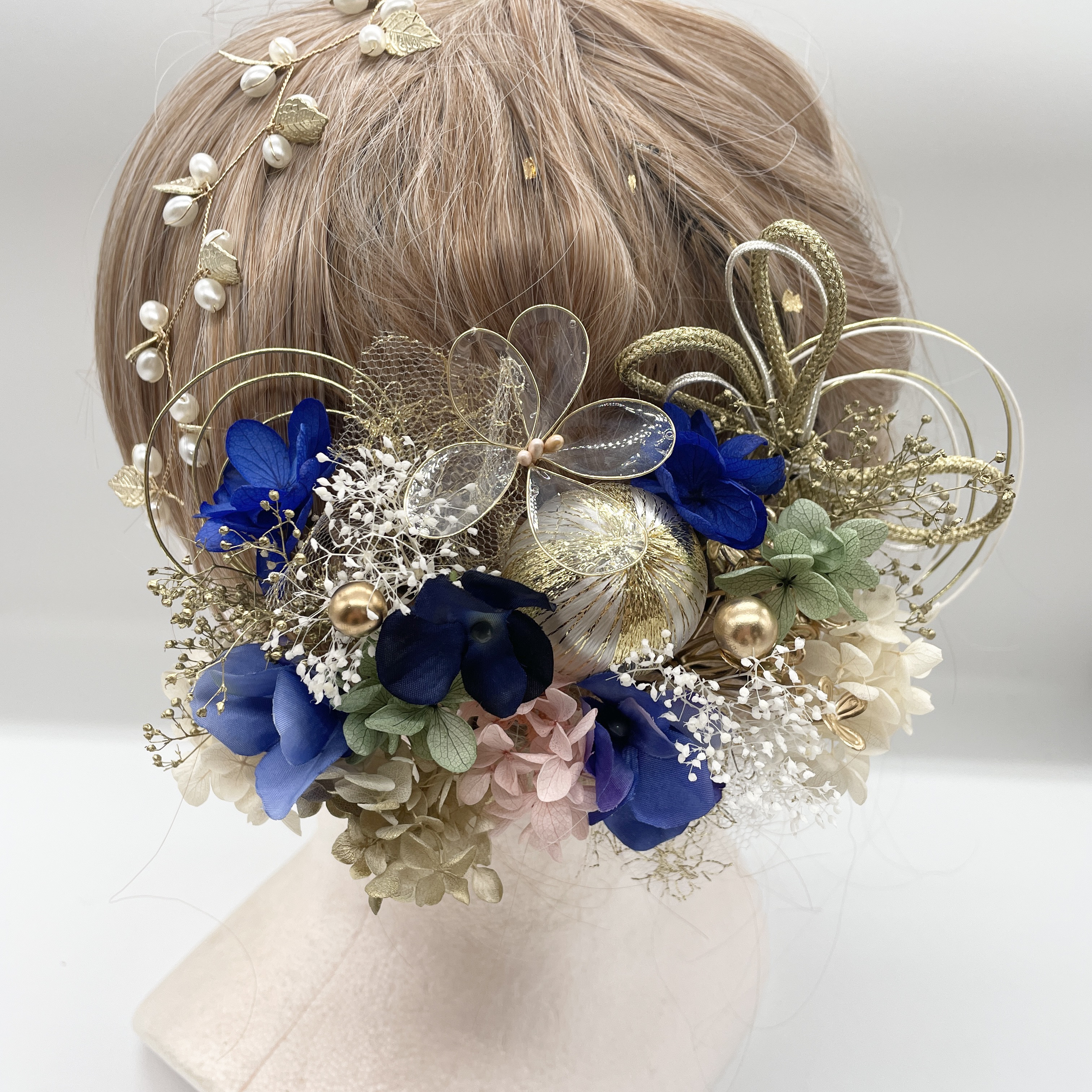 和装髪飾り　ヘッドドレス　水引×紐×カチューシャ