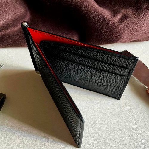 高級リザード革のマネークリップ手縫いマネークリップ マネークリップ