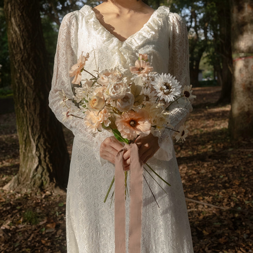 アーティフィシャルフラワーブーケ　ウェディング　前撮り ビーチで使用するウェディングブーケは、アーティフィシャル