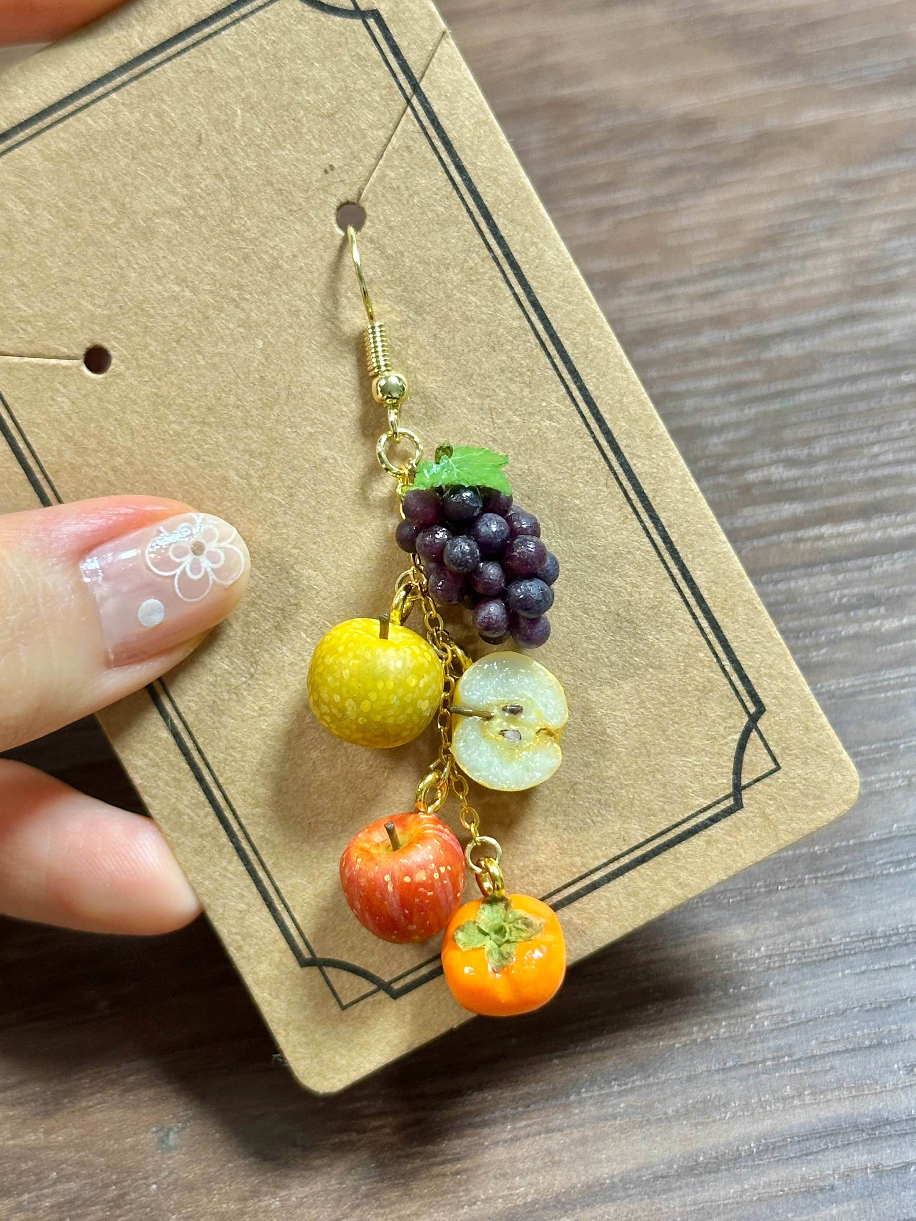 【片耳用】秋のくだものピアスデラックスver.