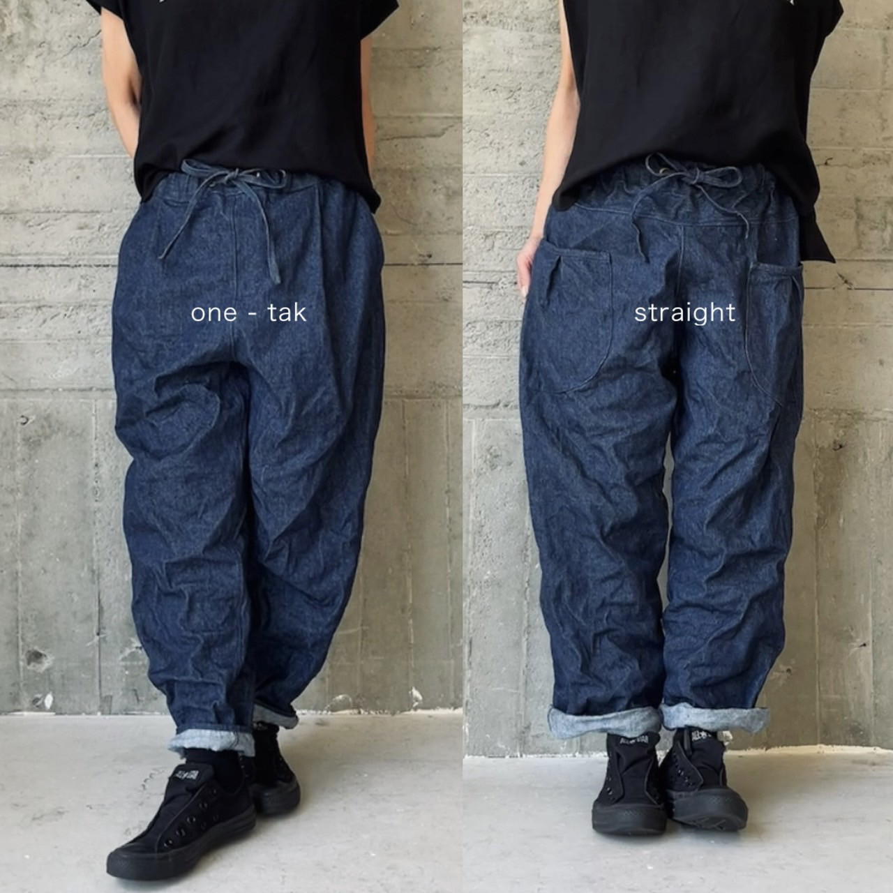 new! もう1つのlinenデニムパンツ＊ストレートandワンタック