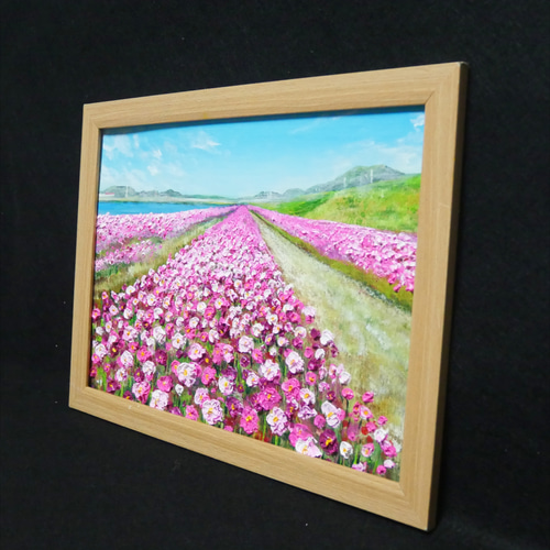 油絵 油彩 油彩画 絵 絵画 【水巻町コスモス園】 絵画 HR 通販