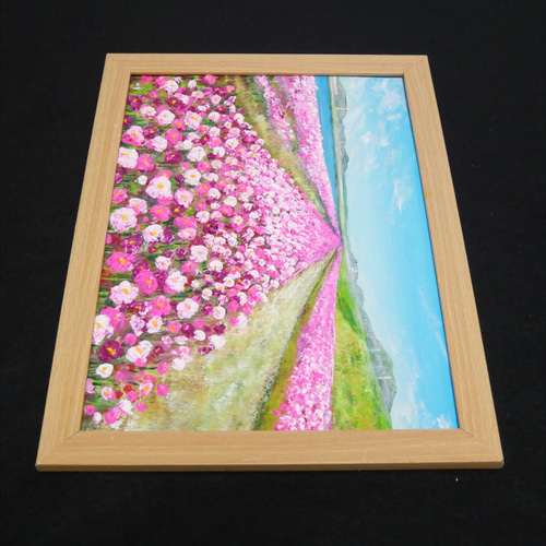 油絵 絵画【恵方巻】 油絵 油彩 油彩画 絵 絵画 【水巻町コスモス園】 絵画 HR 通販