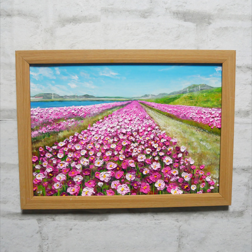 油絵 油彩 油彩画 絵 絵画【青空と雲のネモフィラ】 絵画 HR 油絵 油彩 油彩画 絵 絵画【青空と雲のネモフィラ】 絵画 HR