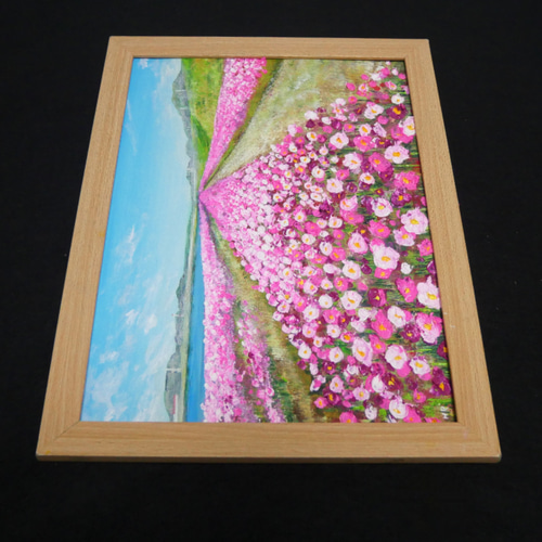 油絵 油彩 油彩画 絵 絵画 【水巻町コスモス園】 絵画 HR 通販