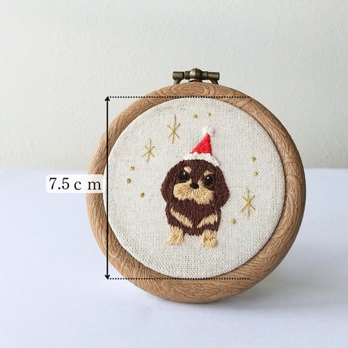 早割】刺繍フレーム インテリア 壁掛け 丸型 クリスマス 動物刺繍 犬