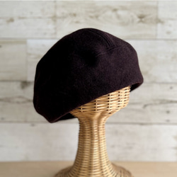 ラウンドベレー帽子・バーガンディー 4枚目の画像