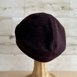 ラウンドベレー帽子・バーガンディー 5枚目の画像