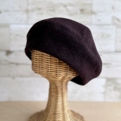 ラウンドベレー帽子・バーガンディー 6枚目の画像