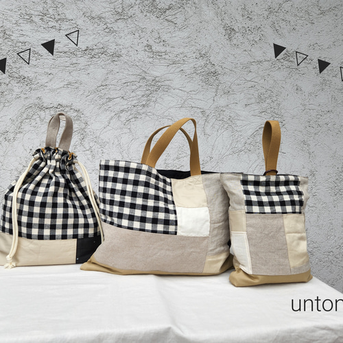 入園入学 3点セット パッチワーク [ チェック キルティング レッスン