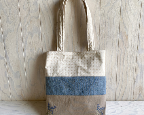 ドット柄刺繍収納バッグ グレー 藤原産業 SK11 パカットバッグカラー L SPB-OP360 グレー