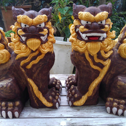 受注製作）「漆喰特大大立シーサーAバージョン」伝統と現代の調和を