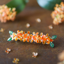 （送料無料）MARIページ 揺れる金木犀イヤリング＋バレッタ2点 送料無料）MARIページ 揺れる金木犀イヤリング＋バレッタ2点