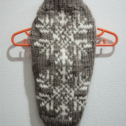 犬服♪雪❄️模様のざっくりとした手編みセーター(小型犬Sサイズ) 1枚目の画像