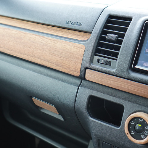 ハイエース 200系 ウォールナット グローブボックスレバー ＆ ドリンク  