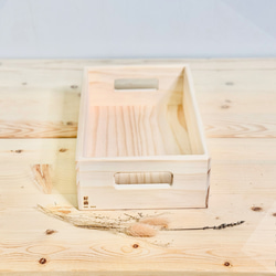 穴あき取手付木箱 No.2 [30×19×9] - 木工シリーズ - お家に温もりを