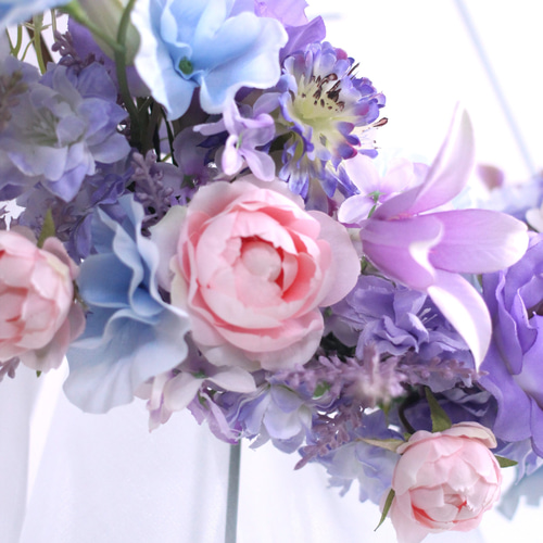 ラベンダーカラーのフープブーケ アーティフィシャルフラワー 結婚式