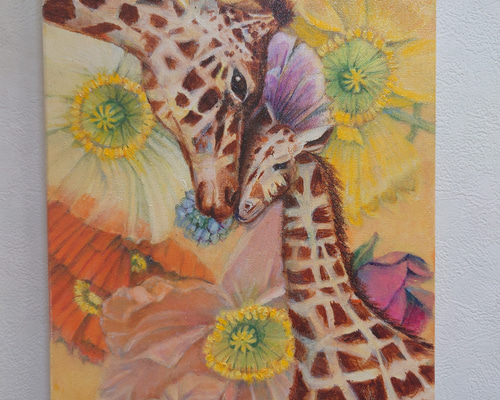 オカピ シマウマ キリン 鹿 原画 アート 絵画 画家  現代アート インテリア 豊富なギフト シマウマ オカピ キリン 現代アート 画家 絵画