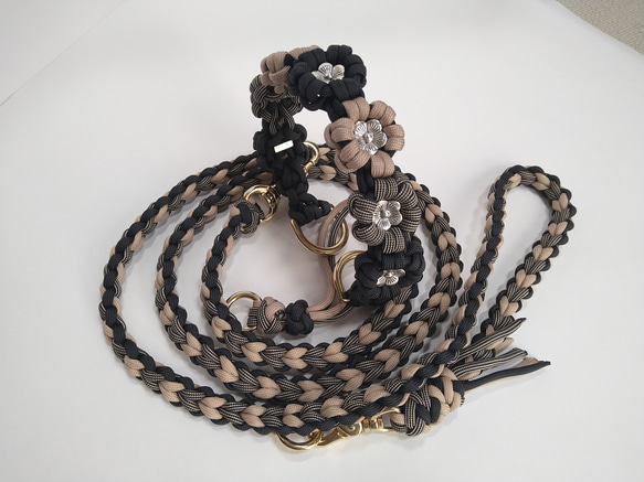パラコード　60m ハンドメイド　黒　グレー　ピンク　ストラップ　首輪　リード ハンドメイド　黒　グレー　ピンク　ストラップ　首輪　リード パラコード　60m