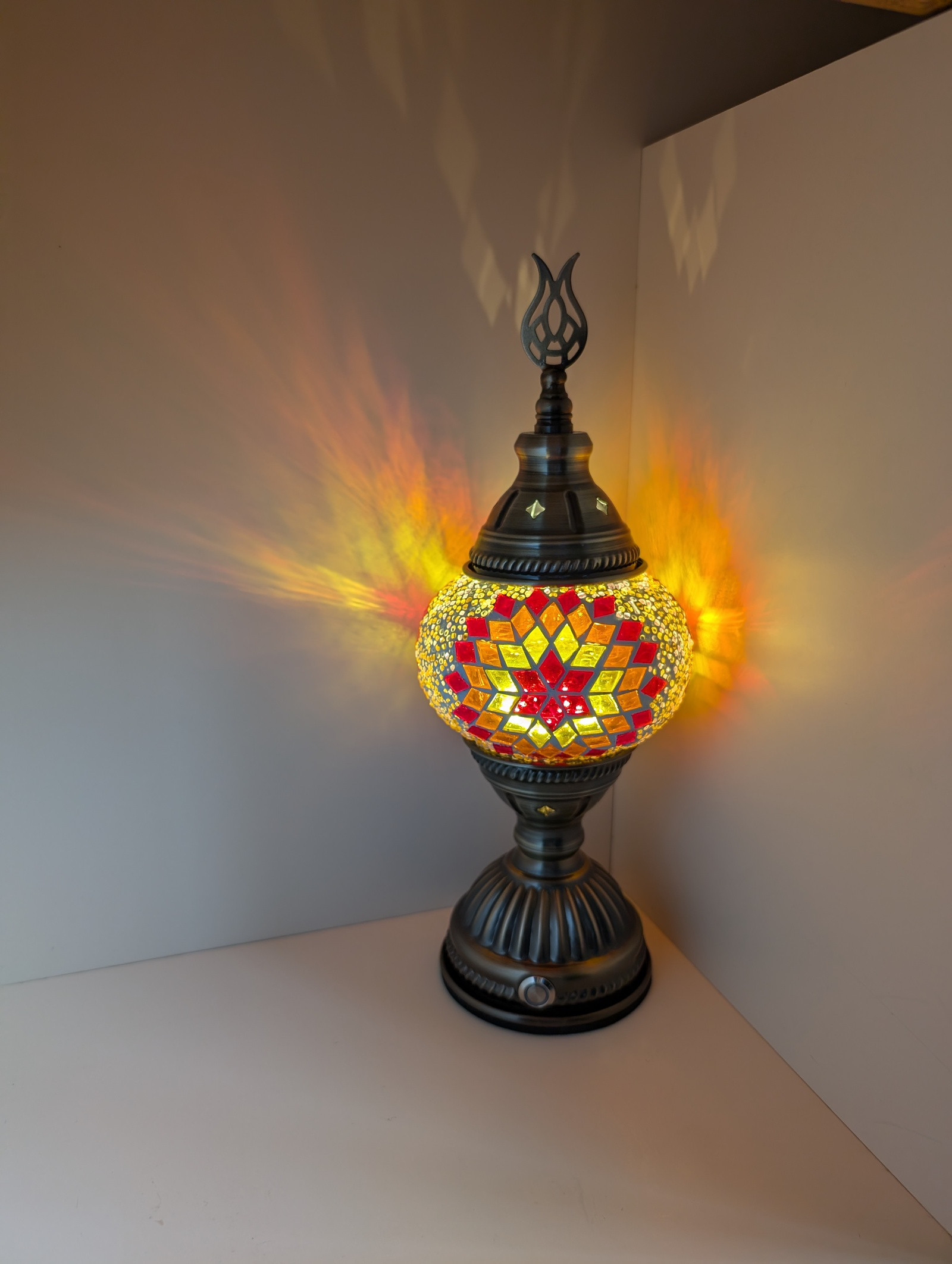 花火模様◇トルコランプ◇ハイスタンドタイプ Sサイズ◇USB充電式