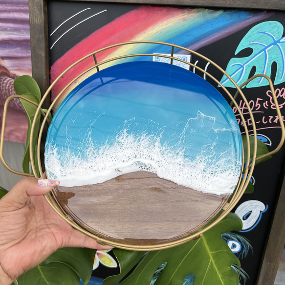 ティッシュボックス　海レジン　波レジン ティッシュボックス 海レジン 波レジン レジン海アート・ティッシュ