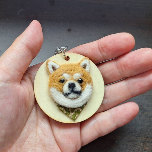 羊毛フェルト 豆柴キーホルダー ♡羊毛フェルト 豆柴さんキーホルダー♡ 羊毛フェルト 324naka 通販