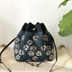 ⚮̈ミナペルホネン　sky flower ピンクベージュ ネリオバッグ　あおり巾着 ⚮̈ミナペルホネンsky flower ピンクベージュ ネリオバッグ