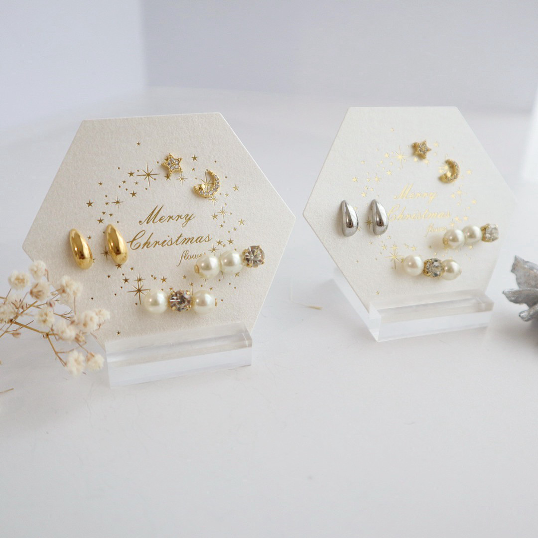 冬限定✴︎クリスマスコフレ✴︎ flowerオリジナル3点setピアス・ノンホールピアス