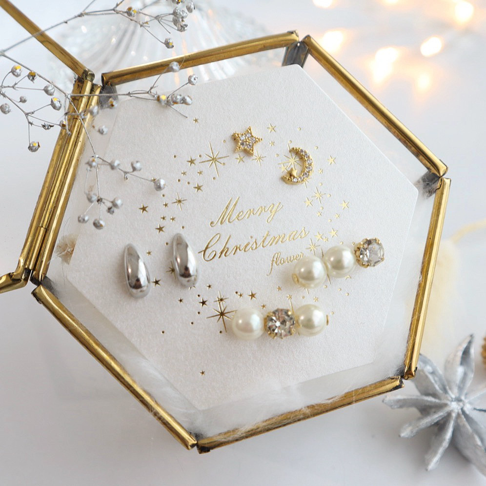 冬限定✴︎クリスマスコフレ✴︎ flowerオリジナル3点setピアス・ノンホールピアス