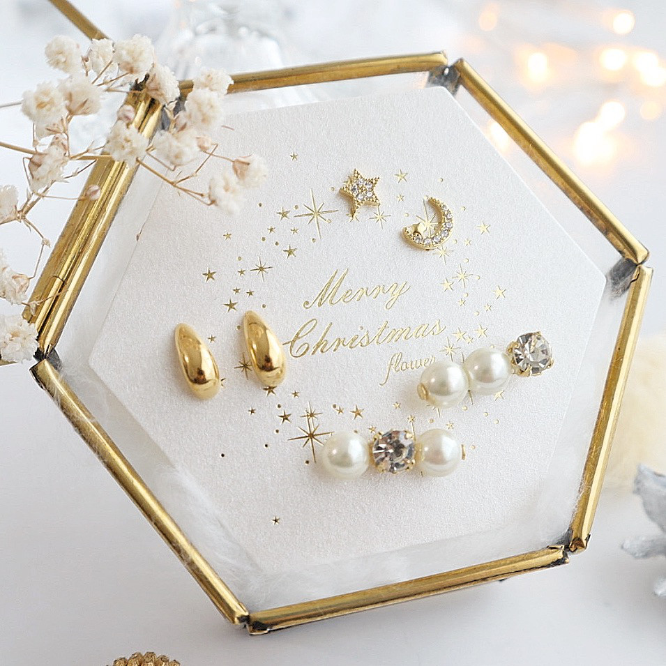 冬限定✴︎クリスマスコフレ✴︎ flowerオリジナル3点setピアス・ノンホールピアス