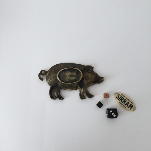 2イギリス製ハンドメイド真鍮壁掛けブタ