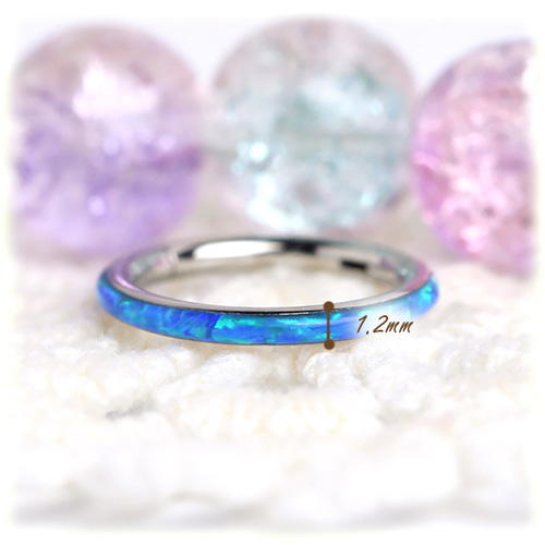 ブルーオパール スクエアカービング ピアス チタン CBR052 16G セグメント クリッカー ワンタッチリング ボディ