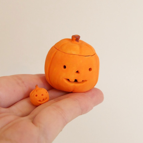 陶器 ハロウィーン 8点セット】かぼちゃ 小さい ミニチュア 節句 10月