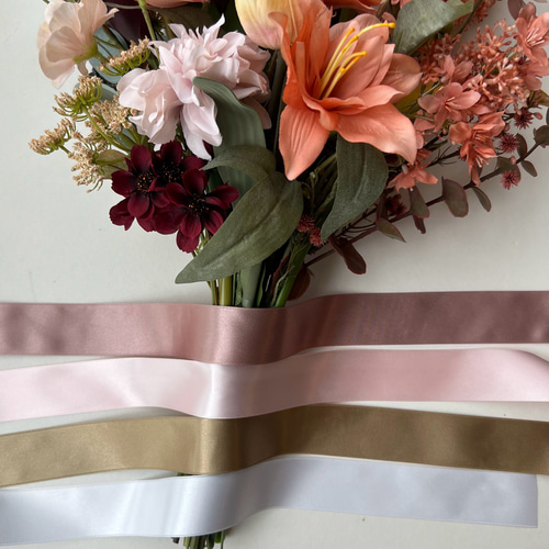 テラコッタ×ボルドー ウェディングブーケ アーティフィシャルフラワー