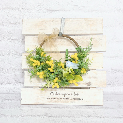 ミモザリース アイアンリース：ミモザパープルミックスリース | andbloom