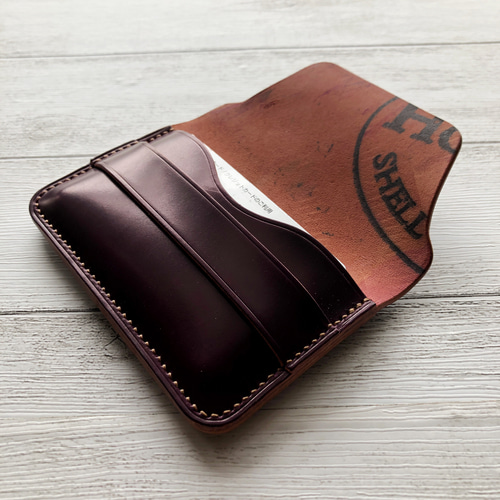 【新品未使用】シェルコードバン　ウルトラバイオレット　カードケース 完成品 Horweenシェルコードバン カードケース ウルトラバイオレット