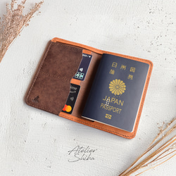 パスポートケース 本革 ｲﾀﾘｱﾝﾚｻﾞｰ Brown ブラウン その他ケース