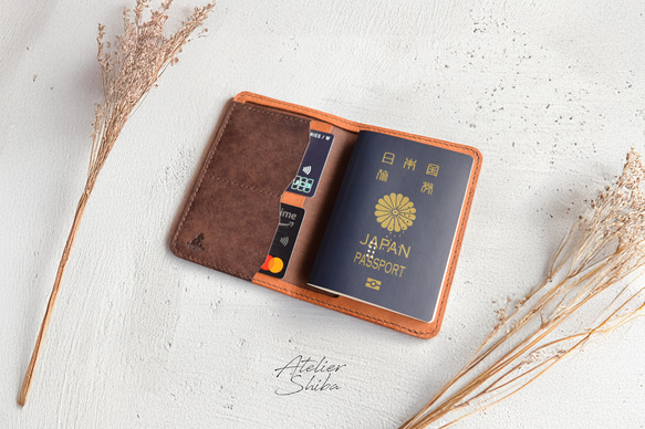 パスポートケース 本革 ｲﾀﾘｱﾝﾚｻﾞｰ Brown ブラウン その他ケース