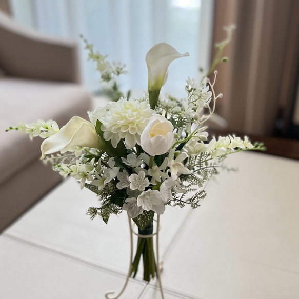 韓国風ブーケ チューリップ×カラー ウェディングブーケ アーティ  