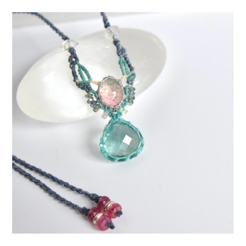 フローライトのマクラメネックレス フローライトのマクラメ編み 天然石ネックレス | SHANTi WALA