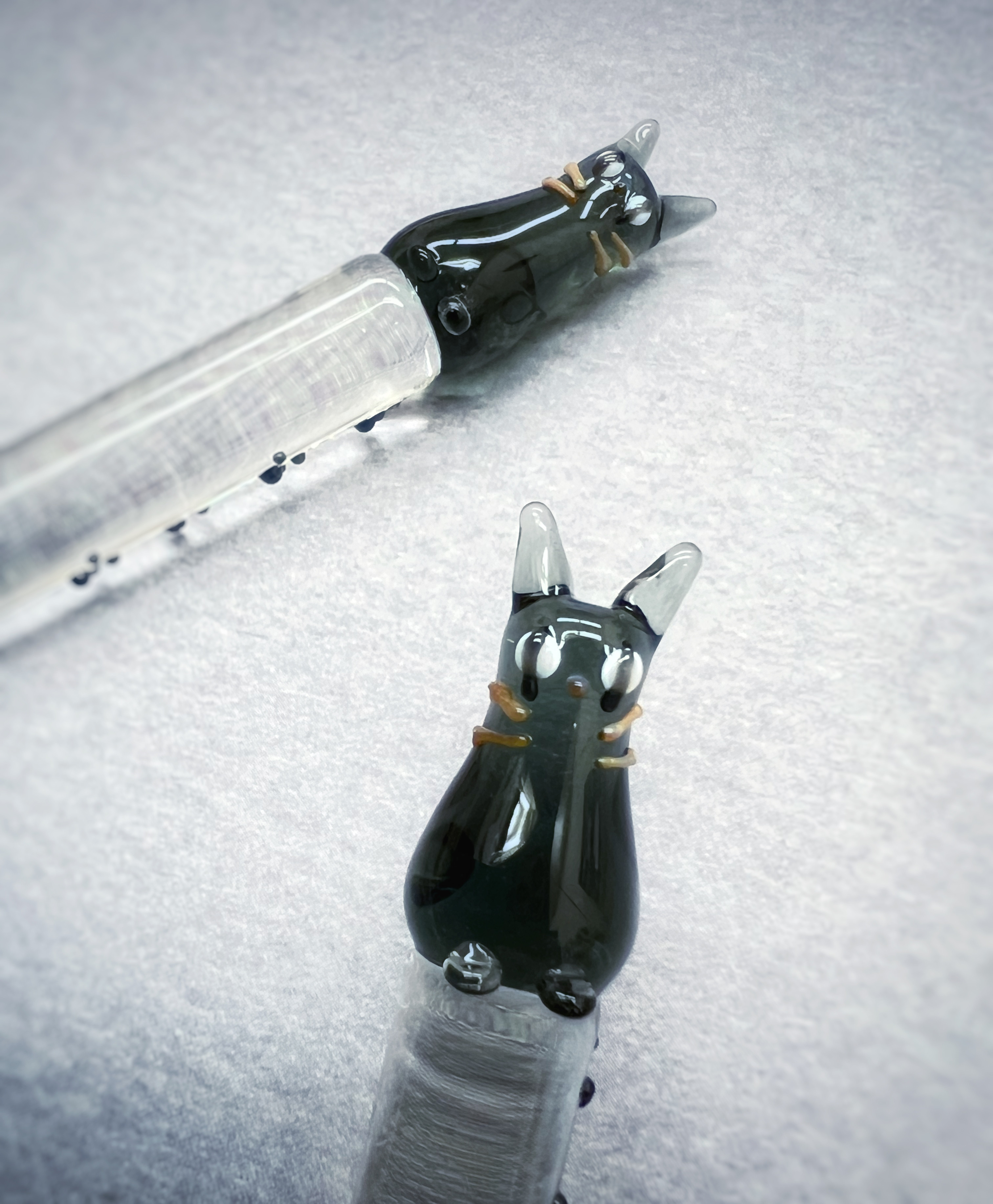 【超目玉枠】 書籍掲載！黒猫ガラスペン ペン・筆記用具 Otonari工房 通販 筆記具