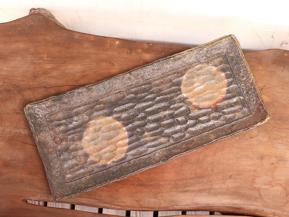 備前焼 長方皿・サンギリ(39.5cm)　sr1-039