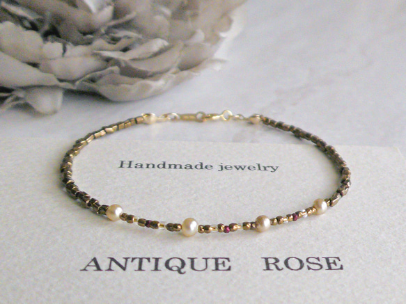 ❮再販×3❯ アンティークNo. 44 ★ ミリアム ハスケル　&　フランス製アンティークビーズ　ブレスレット 1枚目の画像