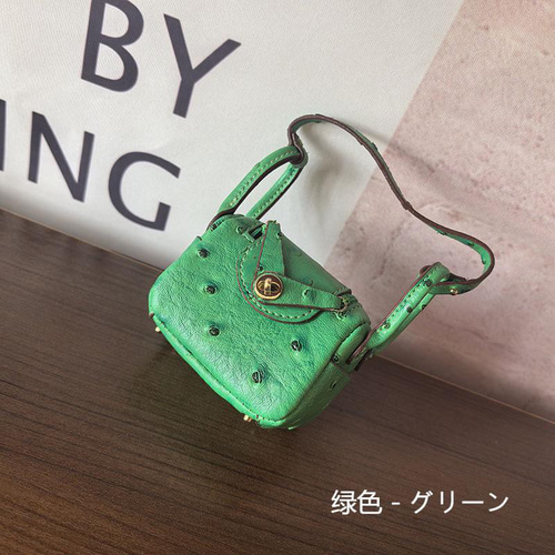 Mini Bag】BJD LindyBag希少なダチョウ柄の革ですイヤホーンバッグカー