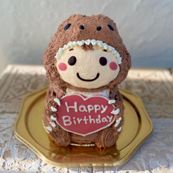 きぐるみケーキ(茶色の恐竜) 立体ケーキ 誕生日 センイルケーキ